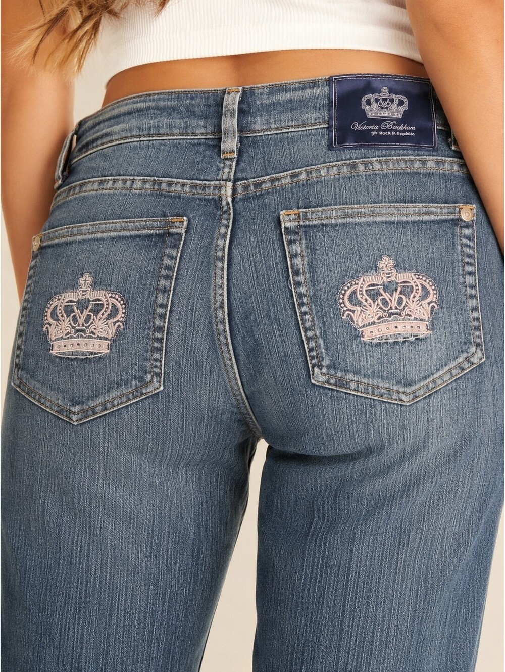 Vintage Victoria Beckham Rock & Republic Madrid Jeans  Size 31 Crown Pockets Y2K
